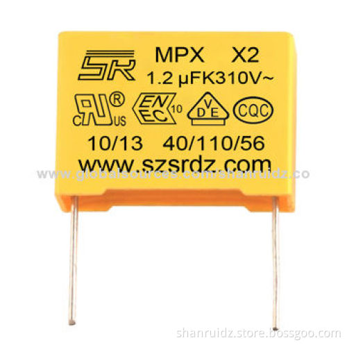 Polypropylene Radial Valve Vintage Metal 1.2uF 275Vac X2 Film Capacitor with 10mm Pitch